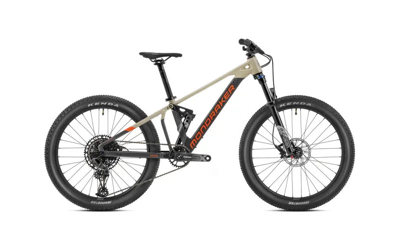 2023 Mondraker Factor 24 - 24 Inch Full-Suspension Kids MTB - Brown / Black / Red