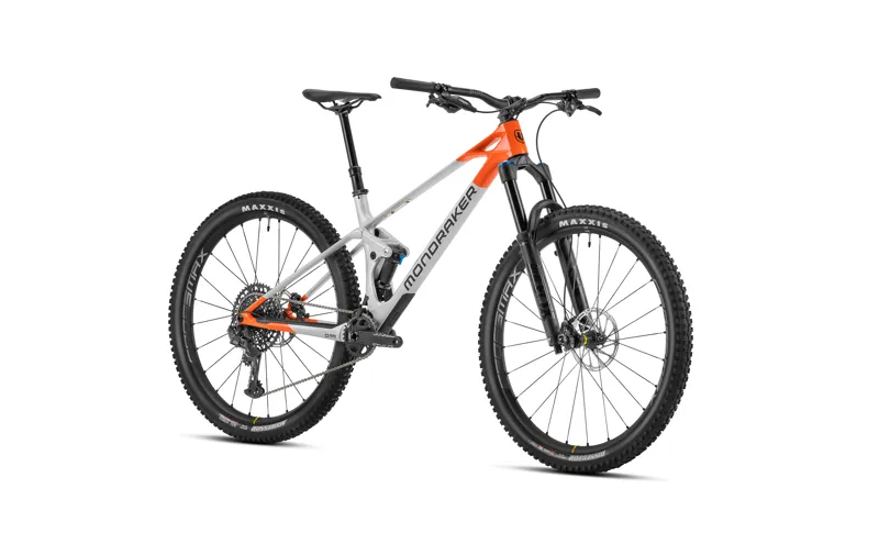 2023 Mondraker Raze Carbon R - 29 Inch Carbon Trail Full-Suspenion MTB - Silver / Orange-1