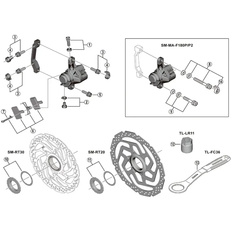 Shimano Spares SM-RT10 Lock Ring and Washer in Black-2